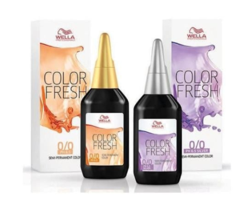 A bottle of Wella colour Fresh 75ml semi-permanent hair color in shade 8/81 on a clean white salon background.