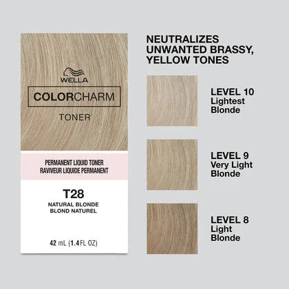 Wella Color Charm Toner T28 Natural Blonde liquid toner for natural blonde finish