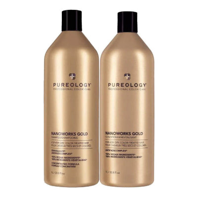 Pureology Nanoworks Gold 1000ml shampoo and conditioner salon size