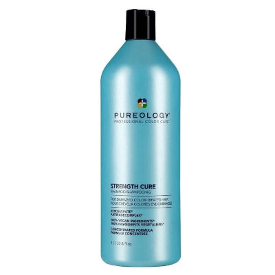 Pureology Strength Cure Shampoo 1000ml salon-size sulfate-free shampoo for damaged colour-treated hair